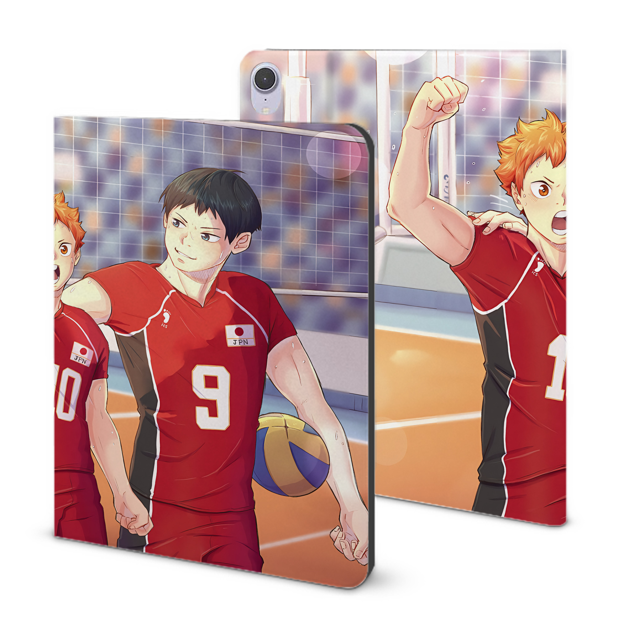 （画像用） ハイキュー!! Haikyu!! IPad ケース ブック型 PUレザー TPU 耐衝撃 軽量 薄型 ペン収納なし 全面保護 IPad 各モデル対応